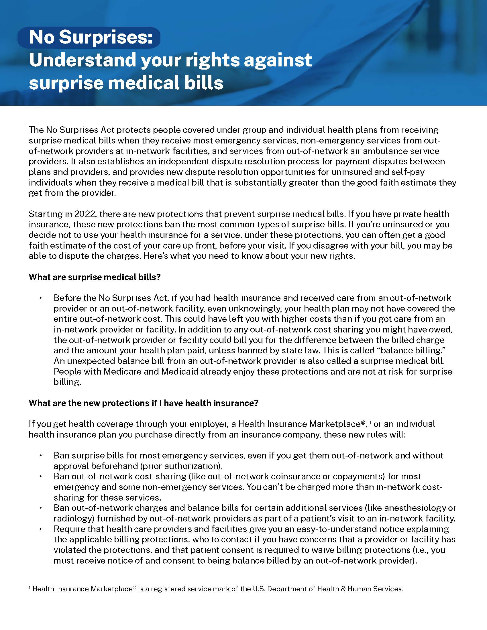 Surprise Billing